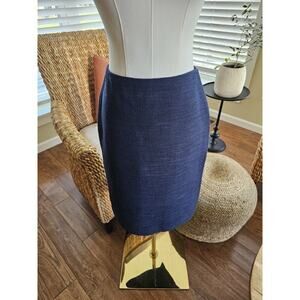 Paule Ka Paris Navy Blue Tweed A-Line Skirt Women’s Size 38/6 Made in Poland NWT